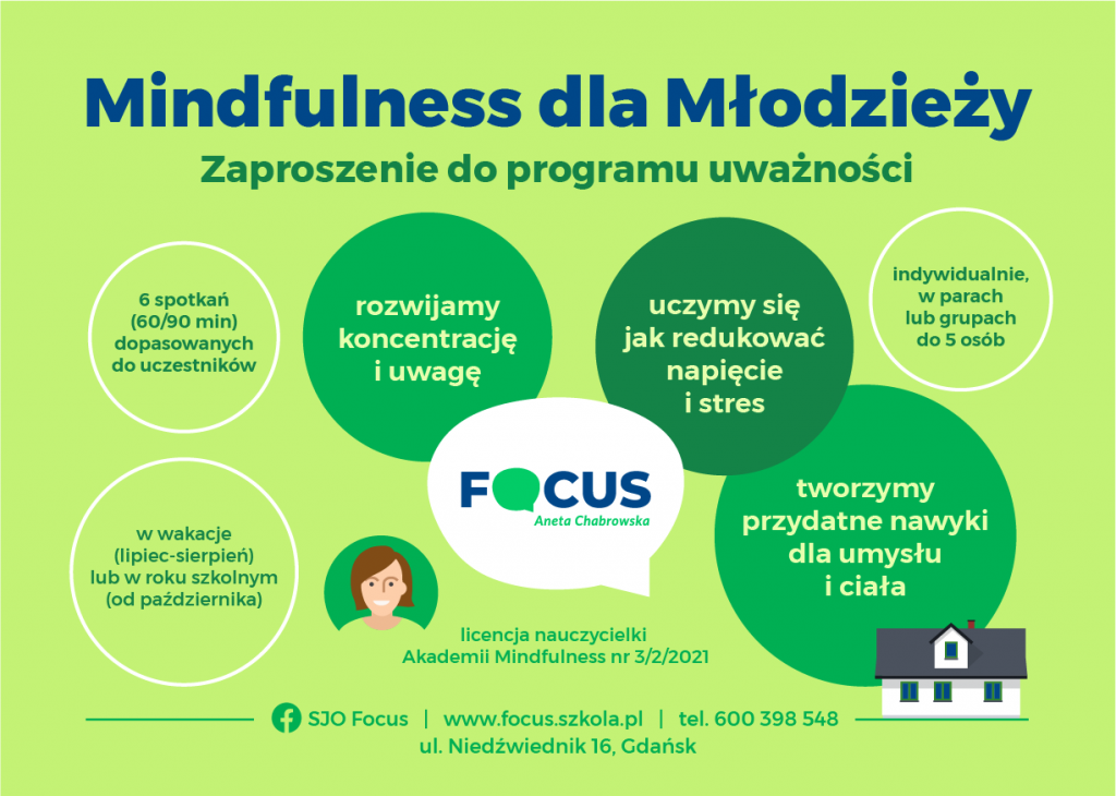Focus Mindfulness dla młodzieży - ulotka